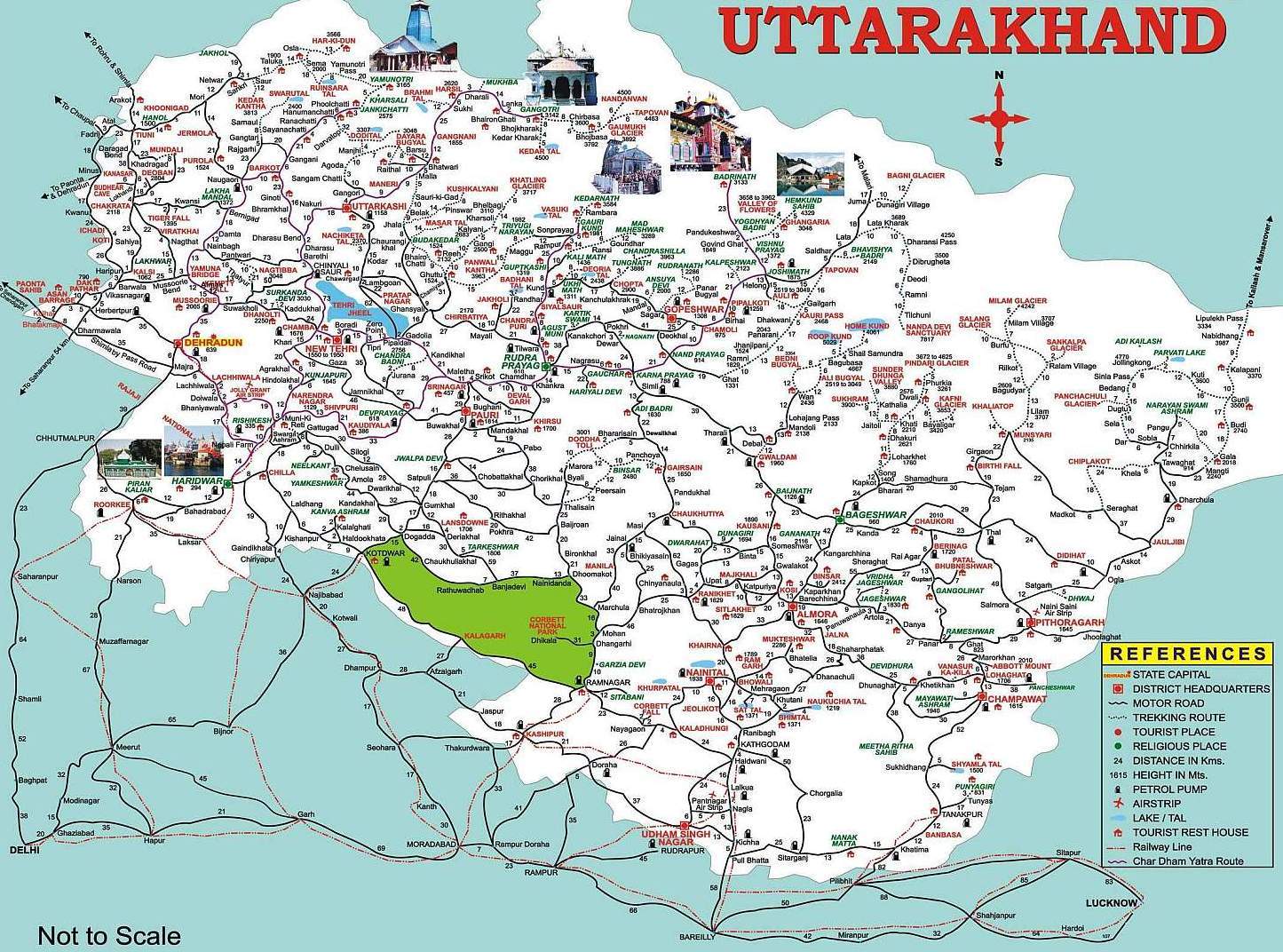 Uttarakhand Tourism Map